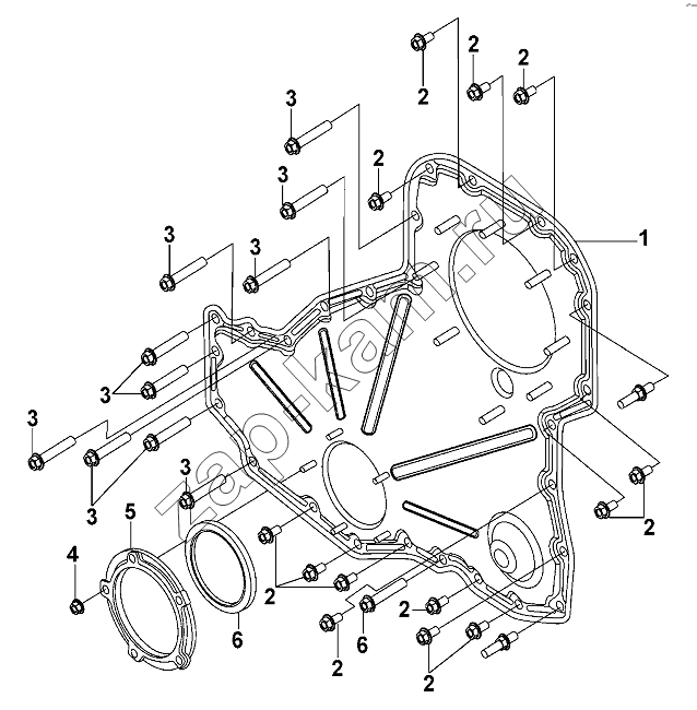 Схема/чертеж: Gear Chamber Cover Group / DongFeng DFL-3251AW1