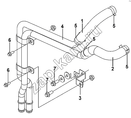 Схема/чертеж: Heater pipeline Group / DongFeng DFL-3251AW1