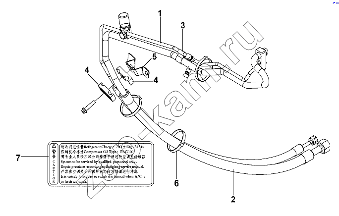 Схема/чертеж: A/C Pipe-cab / DongFeng DFL-3251AW1