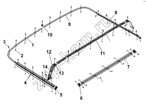 Схема/чертеж: Curtain Slide Rail Group / DongFeng DFL-3251AW1