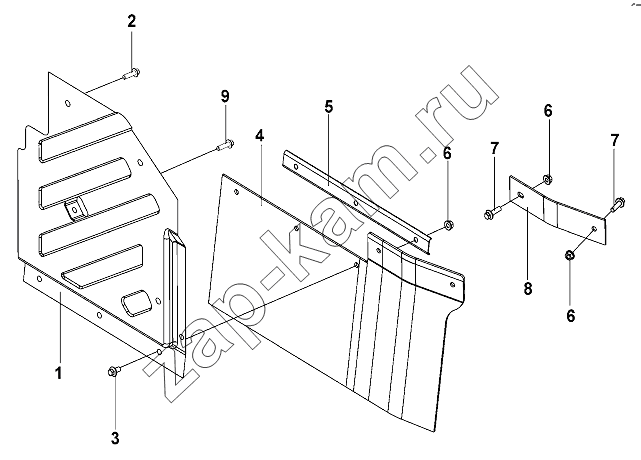 Схема/чертеж: Front Left Mud Guard Group / DongFeng DFL-3251AW1