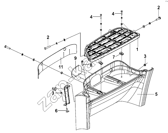 Схема/чертеж: LH Pedal Plate Group, Cab / DongFeng DFL-3251AW1
