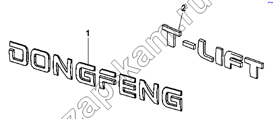 Схема/чертеж: Cab Logo Group-DongFeng Nameplate / DongFeng DFL-3251AW1