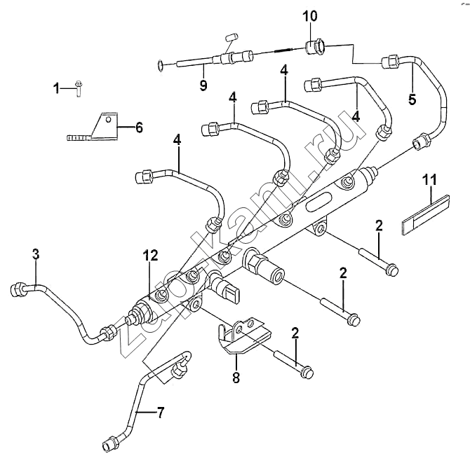 Схема/чертеж: Fuel Injector Pipeline Group / DongFeng DFL-3251AW1