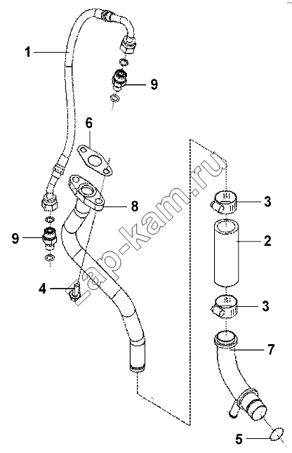 Схема/чертеж: Turbocharger Pipeline Group / DongFeng DFL-3251AW1