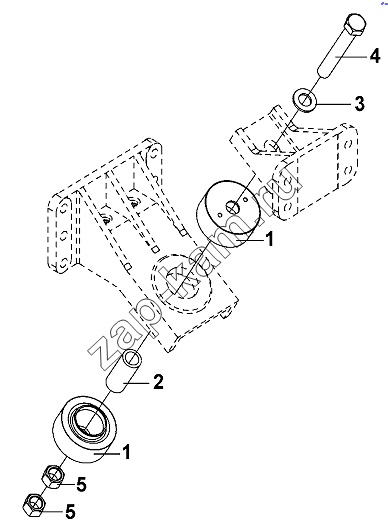 Схема/чертеж: Engine Front Mounting Group,Complete Vehicle / DongFeng DFL-3251AW1