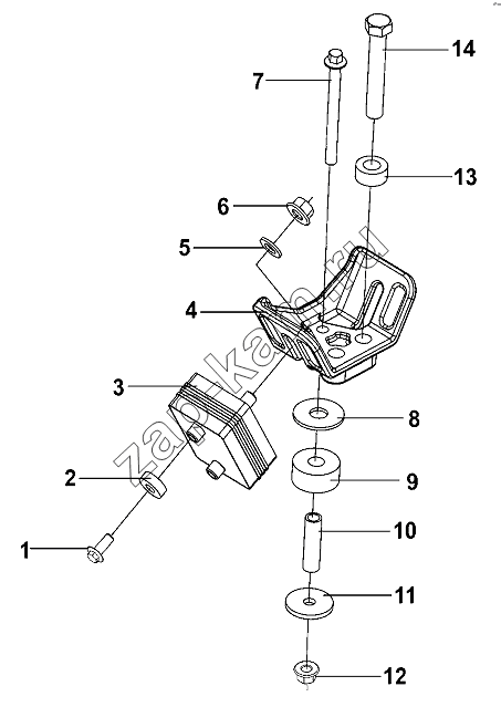 Схема/чертеж: Engine Rear Mounting Group, Complete Vehicle / DongFeng DFL-3251AW1