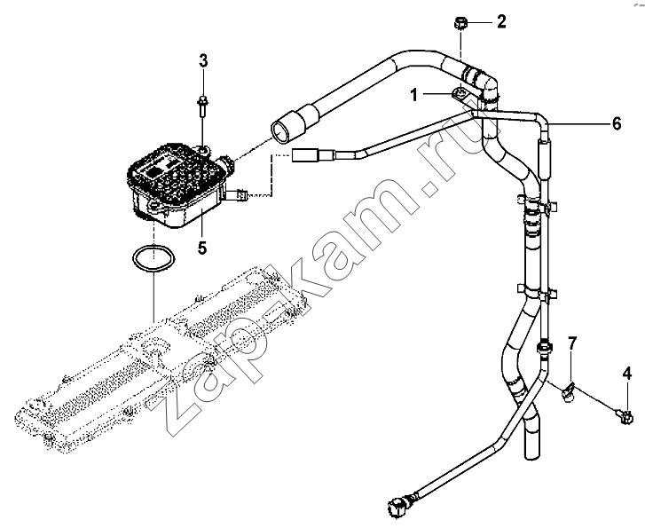 Схема/чертеж: Crankcase Ventilating Group / DongFeng DFL-3251AW1