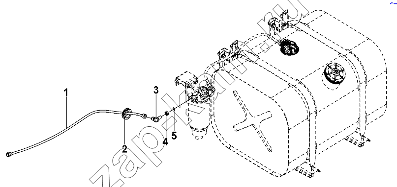 Схема/чертеж: Fuel Feed Pipe Group / DongFeng DFL-3251AW1