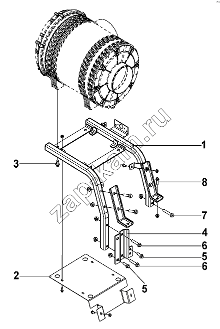 Схема/чертеж: Fitting Parts Group Of Air Cleaner / DongFeng DFL-3251AW1