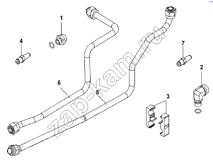Схема/чертеж: Cooling water pipe air compressor / DongFeng DFL-3251AW1