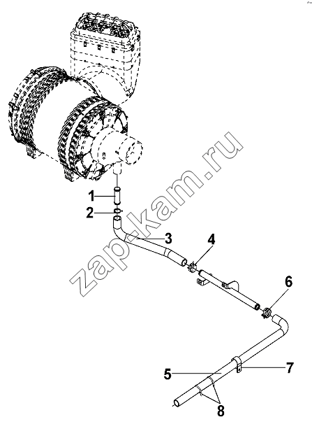 Схема/чертеж: Air Compressor Intake Pipe Group / DongFeng DFL-3251AW1