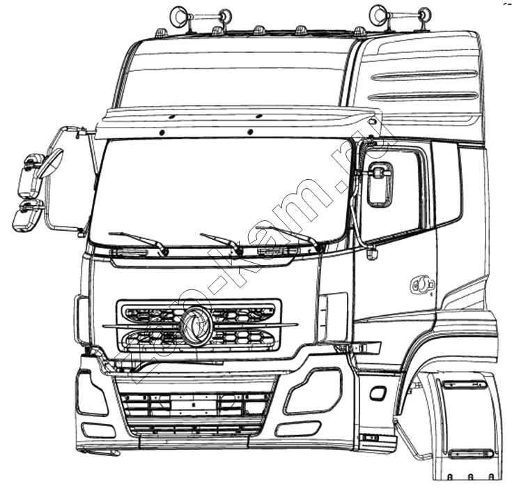 Схема/чертеж: Кабина в сборе / DongFeng DFL-4181A