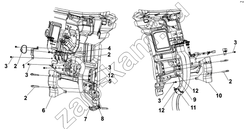 Схема/чертеж: Пучок проводов передней панели / DongFeng DFL-4181A