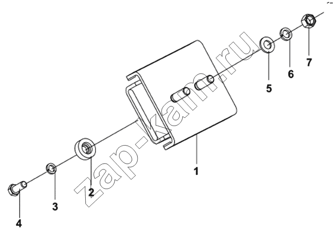 Схема/чертеж: Блок передней подвески двигателя / DongFeng DFL-4181A