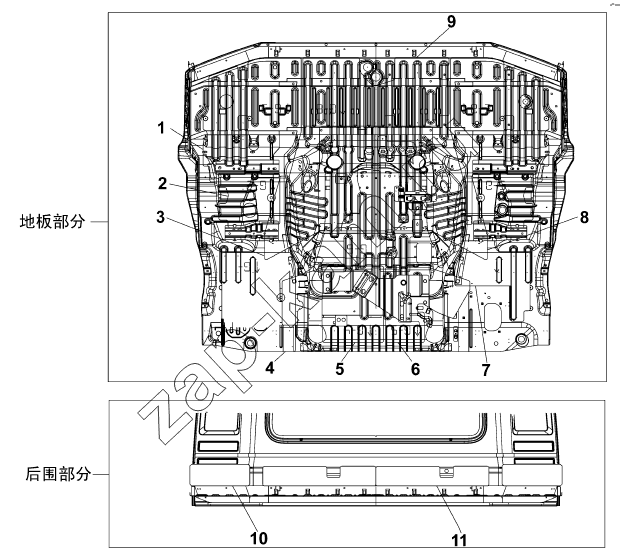 Схема/чертеж: 5111B-C0200 Противовибрационная накладка пола / DongFeng DFL-4251A