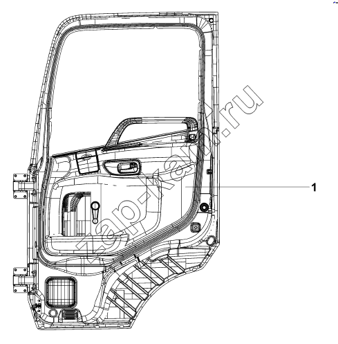 Схема/чертеж: 6101B-C0100 Правая дверь в сборе / DongFeng DFL-4251A