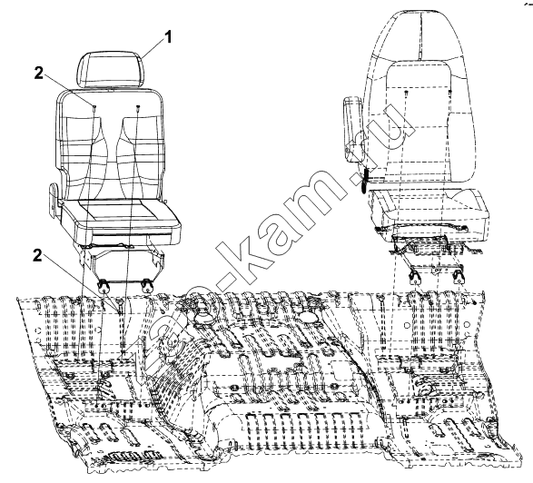 Схема/чертеж: 6900A-C0100 Сиденье пассажира / DongFeng DFL-4251A