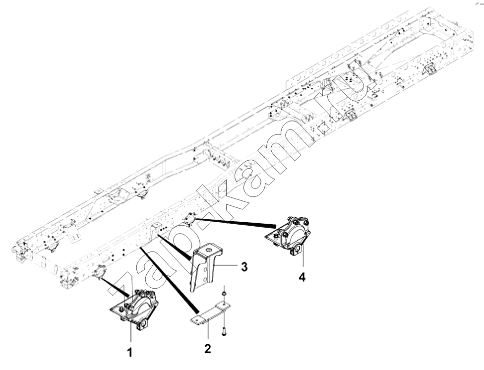 Схема/чертеж: 2901C-T1401 Кронштейны передней подвески / DongFeng DFL-4251AXA Euro3