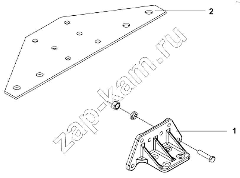 Схема/чертеж: 2904C-T1400 Кронштейн буфера отбоя / DongFeng DFL-4251AXA Euro3
