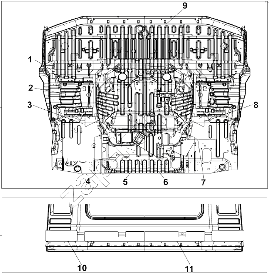 Схема/чертеж: 5111B-C0100 Противовибрационная накладка пола / DongFeng DFL-4251AXA Euro3