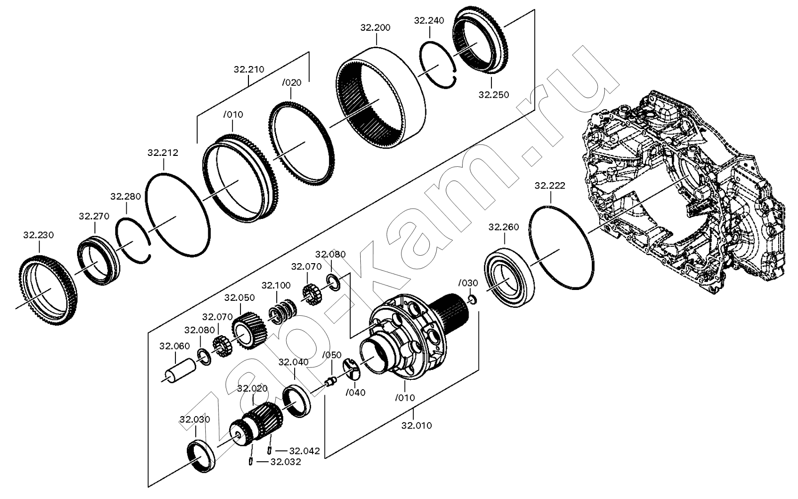 Схема/чертеж: PLANETARY DRIVE / DongFeng DFH4180-HA40-000-A0