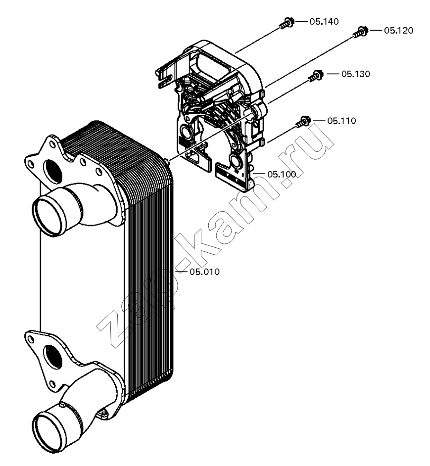 Схема/чертеж: HEAT EXCHANGER / DongFeng DFH4180-HA40-000-A0