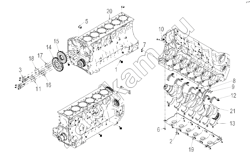 Схема/чертеж: BB 2952 CYLINDER BLOCK / DongFeng DFH4180-HA40-000-A0