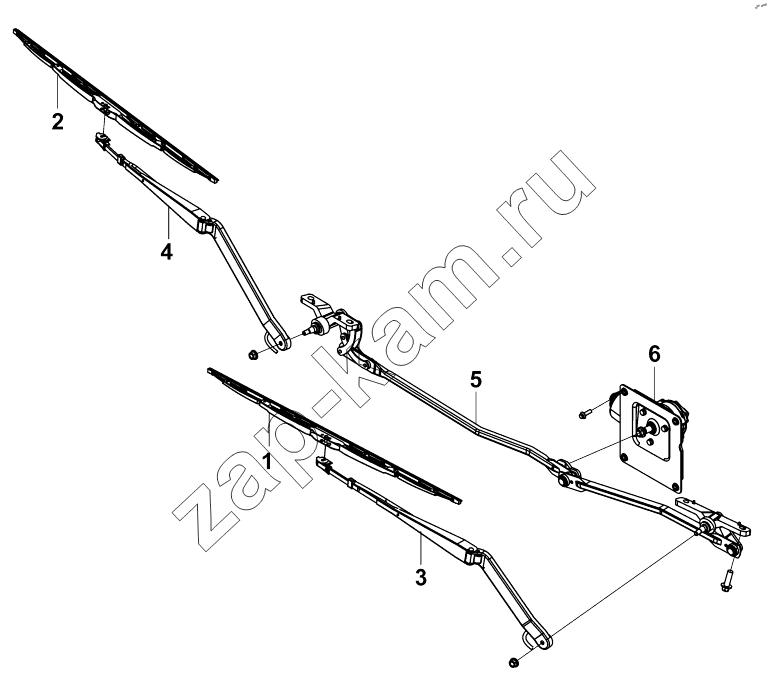 Схема/чертеж: 5205A-C6100 WIPER SET / DongFeng DFH4180-HA40-000-A0