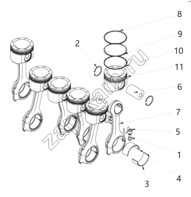 Схема/чертеж: PP20427 PISTON / DongFeng DFH4180-HA40-000-A0