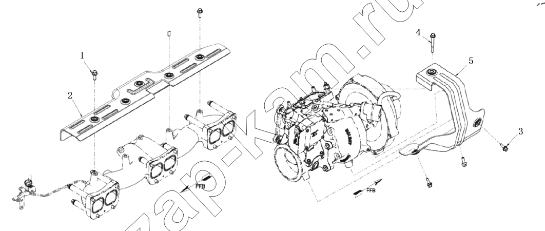 Схема/чертеж: SH 2054 HEAT SHIELD / DongFeng DFH4180-HA40-000-A0
