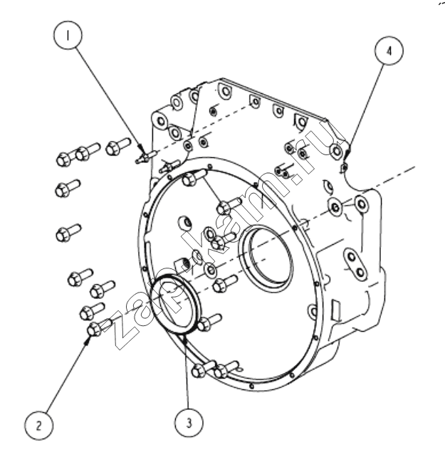 Схема/чертеж: FH 2443 FLYWHEEL HOUSING / DongFeng DFH4180-HA40-000-A0
