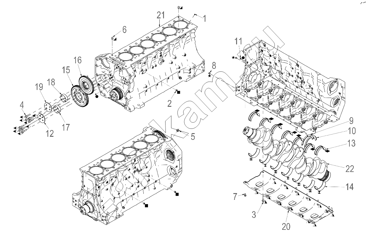 Схема/чертеж: BB 2011 CYLINDER BLOCK / DongFeng DFH4180-HA40-000-A0
