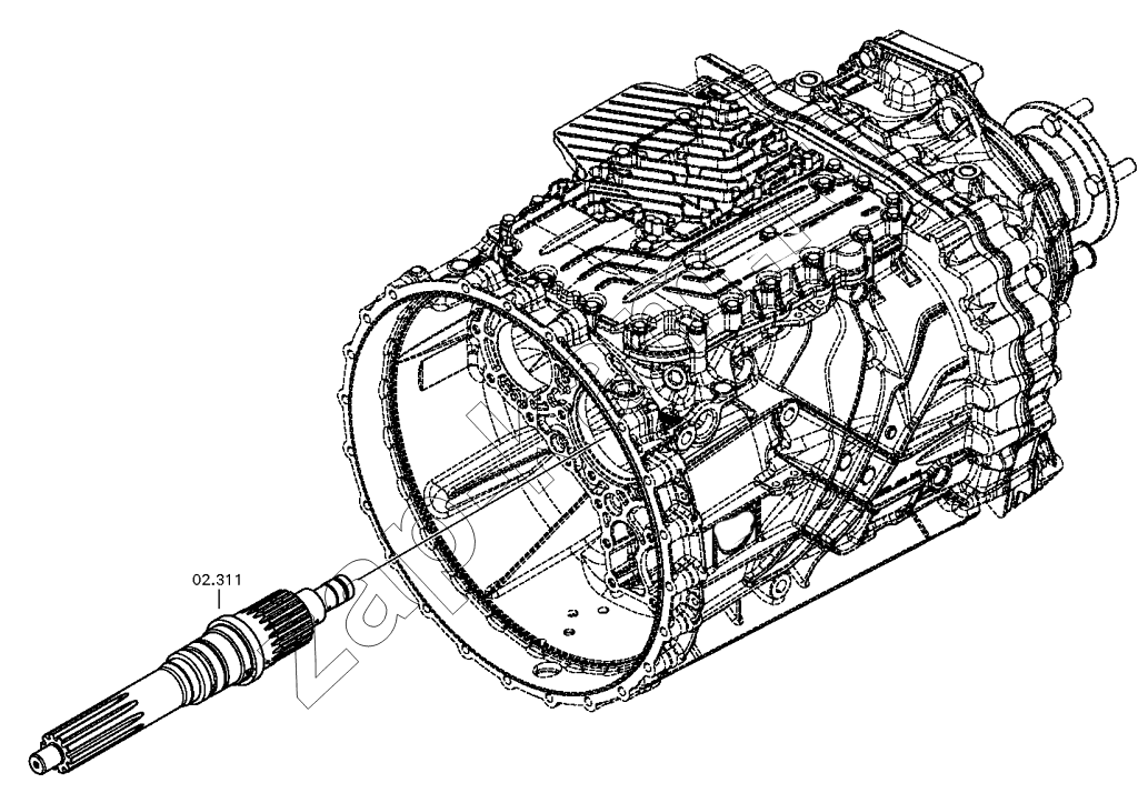 Схема/чертеж: INPUT SHAFT / DongFeng DFH4180-HA40-000-A0