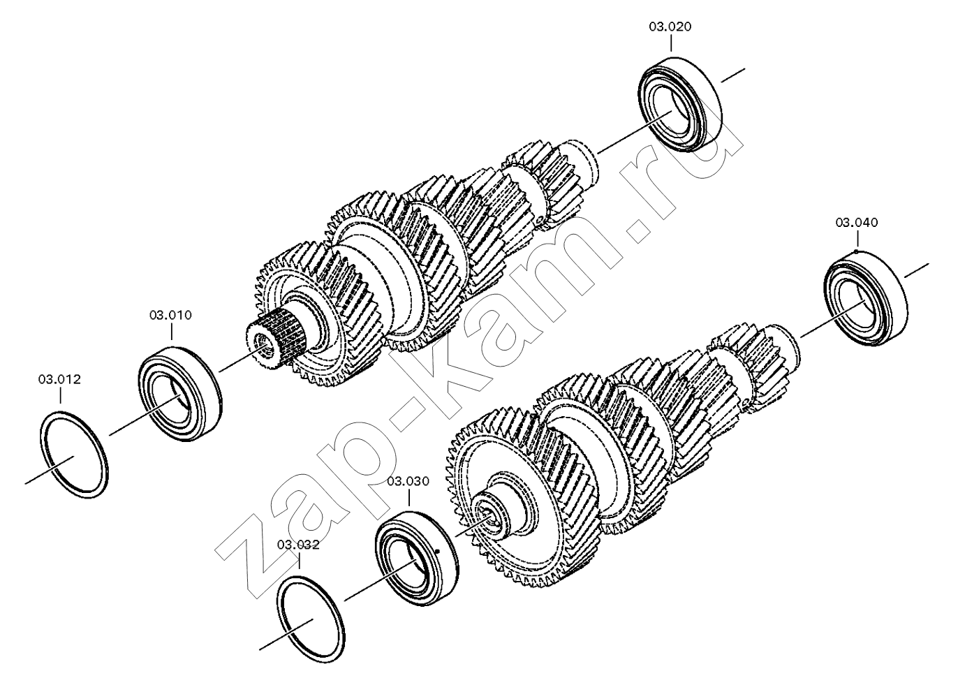 Схема/чертеж: COUNTERSHAFT / DongFeng DFH4180-HA40-000-A0