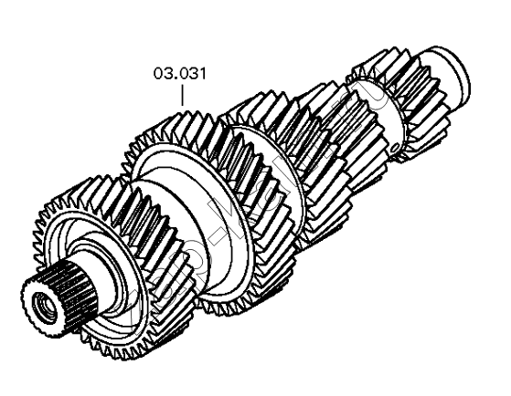 Схема/чертеж: COUNTERSHAFT / DongFeng DFH4180-HA40-000-A0
