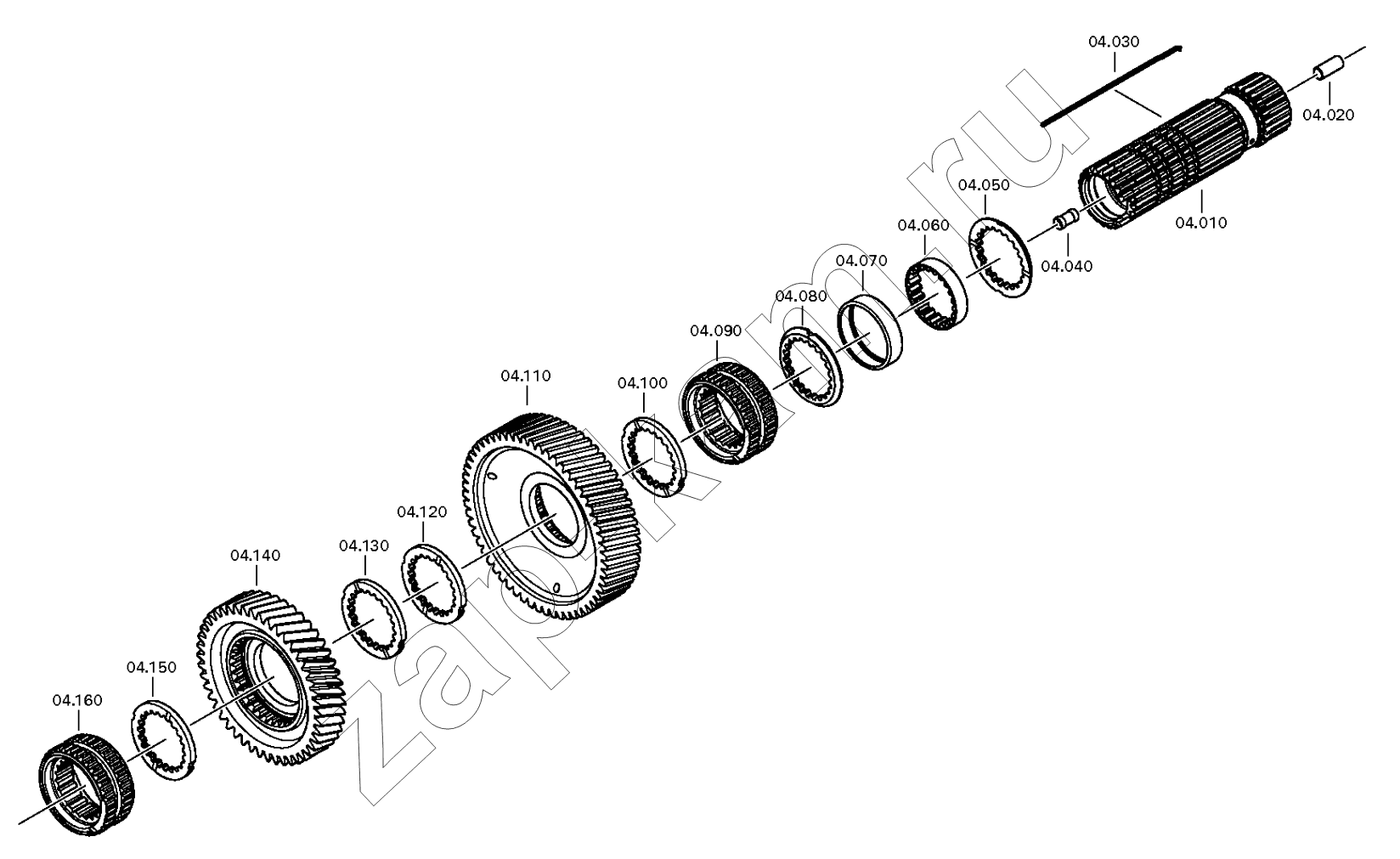Схема/чертеж: HELICAL GEAR / DongFeng DFH4180-HA40-000-A0