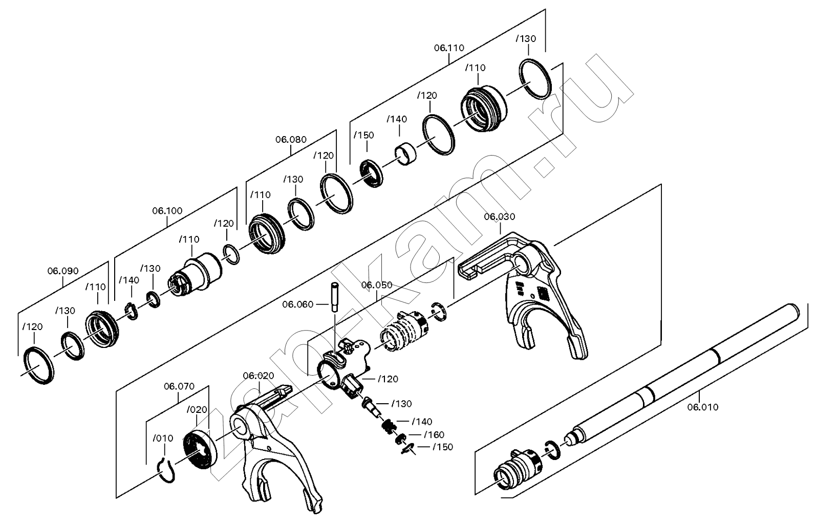 Схема/чертеж: TRANSMISSION SHIFT SYSTEM / DongFeng DFH4180-HA40-000-A0