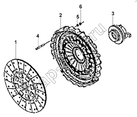Схема/чертеж: 1601A-ZB7C0 Clutch Subassembly / DongFeng DFL4251A-T04-930-00CA