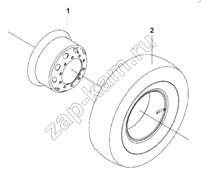 Схема/чертеж: 3101A-T0400 Wheel Assembly / DongFeng DFL4251A-T04-930-00CA
