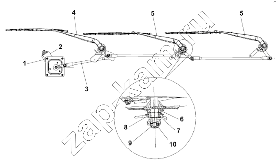 Схема/чертеж: 5205A-C0100 Wiper Subassembly / DongFeng DFL4251A-T04-930-00CA