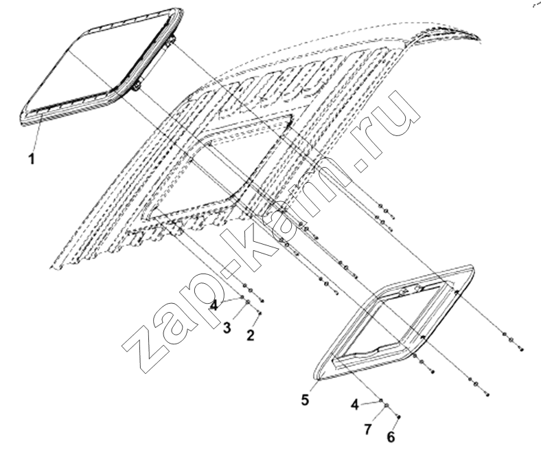 Схема/чертеж: 5703A-C0100 Skylight Subassembly / DongFeng DFL4251A-T04-930-00CA