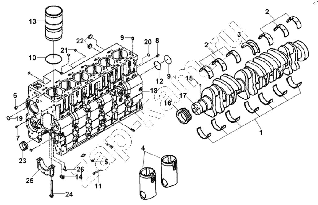 Схема/чертеж: BB9171 Cylinder Body Subassembly / DongFeng DFL4251A-T04-930-00CA