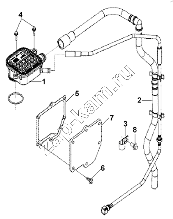 Схема/чертеж: BR9239 Crankcase Ventilation Subassembly / DongFeng DFL4251A-T04-930-00CA