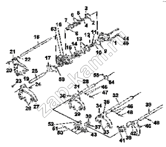 Схема/чертеж: T0504-DC12J-04 Shift control subassembly / DongFeng EQ4251W2 - 999Z
