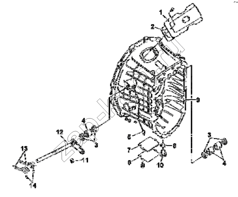 Схема/чертеж: T0504-DC12J-05 Clutch housing / DongFeng EQ4251W2 - 999Z