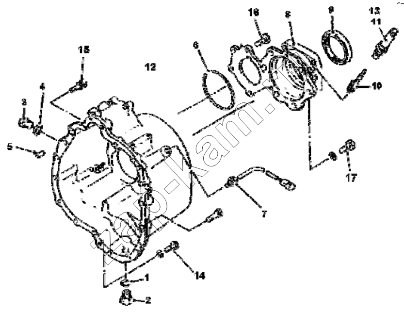 Схема/чертеж: T0504-DC12J-07 Rear cover / DongFeng EQ4251W2 - 999Z
