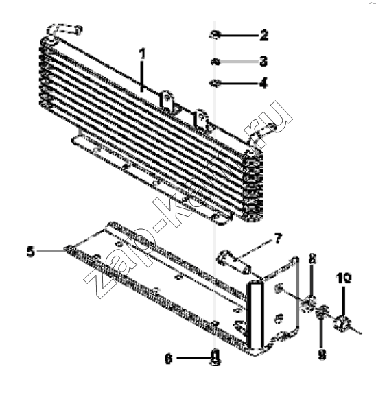 Схема/чертеж: 1712A-T0501 Lubricating oil cooler group / DongFeng EQ4251W2 - 999Z
