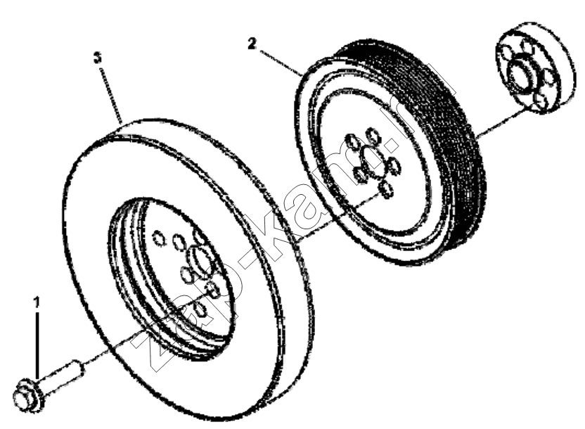 Схема/чертеж: DA9155 Torsional vibration damper group / DongFeng EQ4251W2 - 999Z