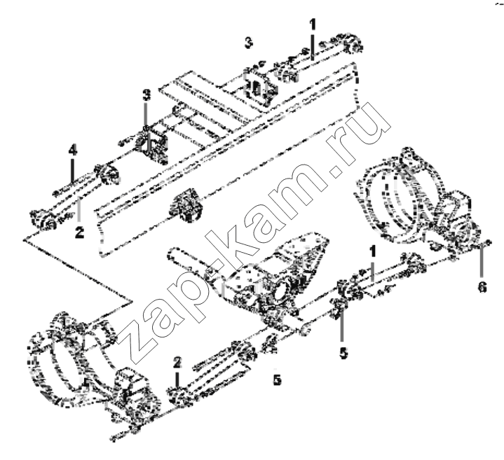 Схема/чертеж: 2931B-ZB700 Rear thrust lever group / DongFeng EQ4251W2 - 999Z